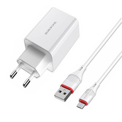 شارژر بروفون مدل  BA21 A QC3 به همراه کابل MicroUSB