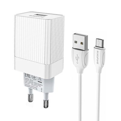 شارژر دیواری بروفون مدل BA47 A QC3 به همراه کابل MicroUSB