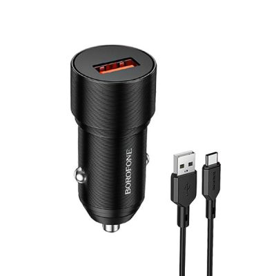 شارژر فندکی QC3 18W بروفون مدل BZ19A به همراه کابل Type-C