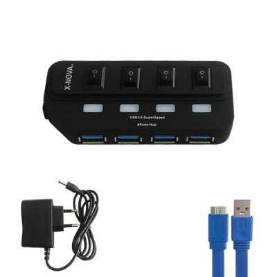 هاب آداپتوردار 4 پورت USB3.0 نووا مدل X810