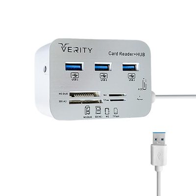 هاب کمبو USB3.0 وریتی مدل H-408 آداپتور دار