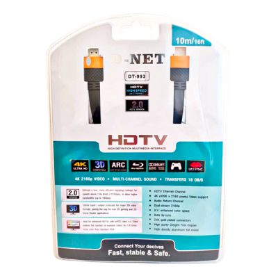 کابل HDMI 4K 2V  دی نت- طول10 متر