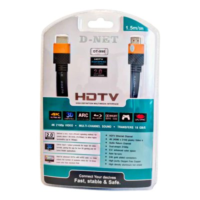 کابل HDMI 4K 2V  دی نت- طول 1.5 متر