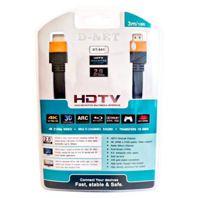 کابل HDMI 4K 2V  دی نت- طول 3 متر