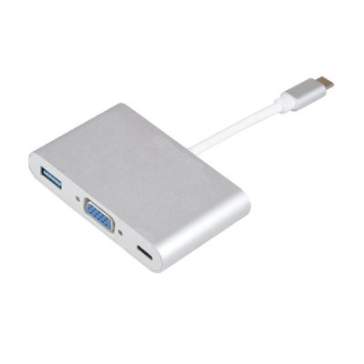 کابل تبدیل TYPE C به VGA + USB3.0 + TYPE C پی نت