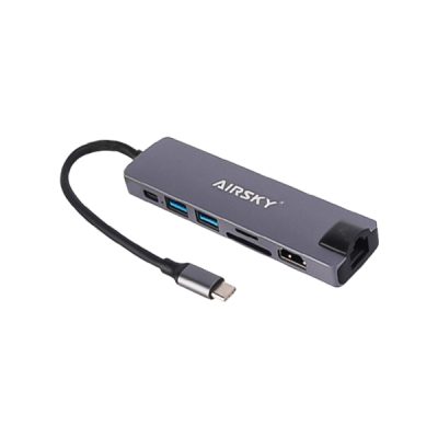 هاب 7in1 تایپ سی به HD/LAN/TF /SD /USB /Type-C مدل HC-13LC