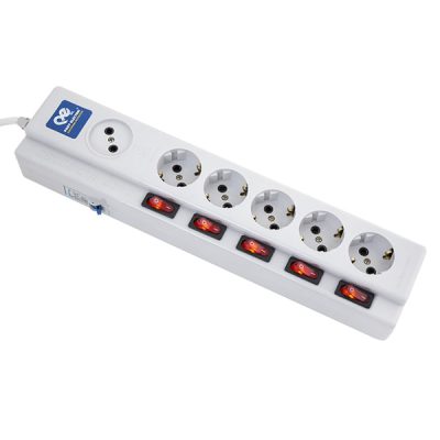 شش خانه فیوز دار پارت مدل 2095 ارت دار کابل 1.8 متر