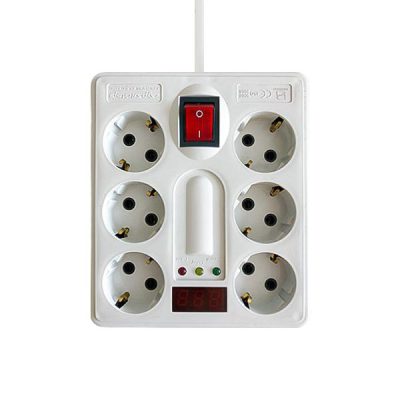 محافظ برق شش خانه دیجیتالی فرحان مدل 666 کابل 5 متر