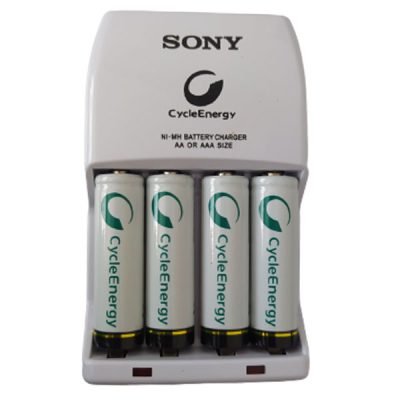 شارژر باتری چهارتایی مدل BCG-34HLD4 به همراه 4عدد باتری قابل شارژ