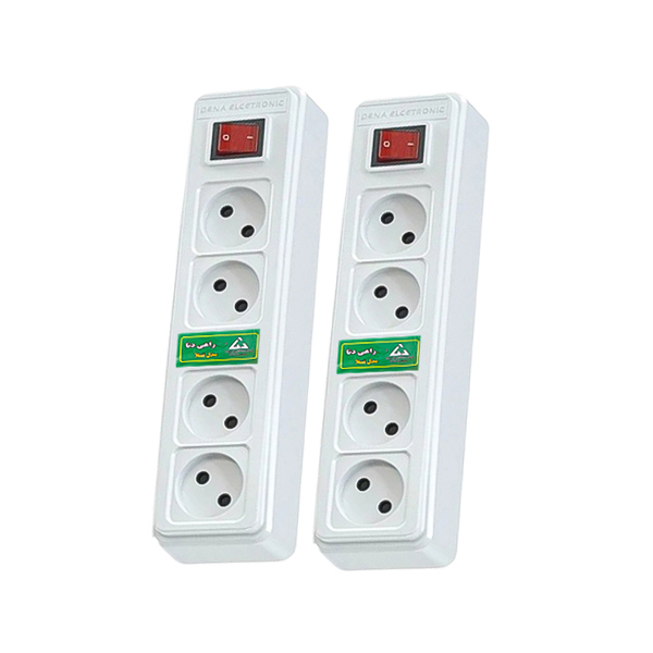 چهار خانه برق بدون کابل دنا مدل تسلا بسته دو عددی