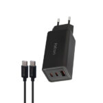 شارژر دیواری QC3.0/PD 65W هترون مدل HWC3651PQ + کابل Type-C